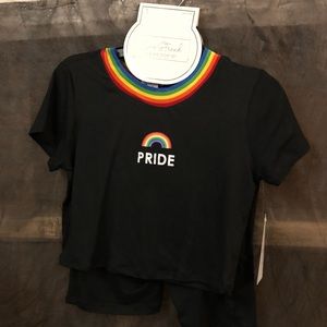 Pride bike shorts and tee